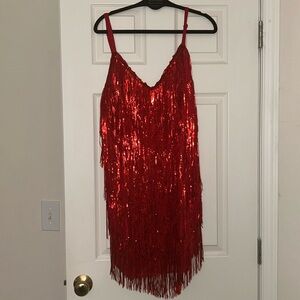 Fashion Nova Red Sequin Dress
